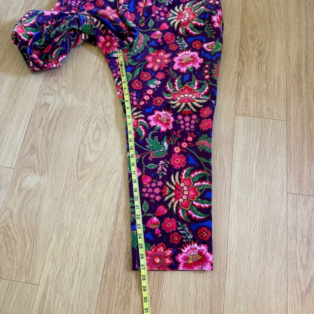 Boden Kew Velvet Richmond Pants Trousers 20-22R Purple Floral Botanical Holiday - Picture 6 of 10